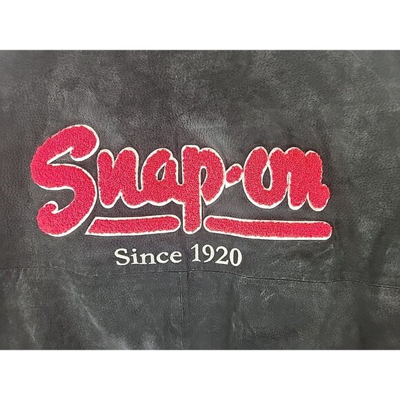 Snap On Tools 2008 Limited Edition Suede Leather Jacket Mens Black Zip XL - Picture 13 of 16